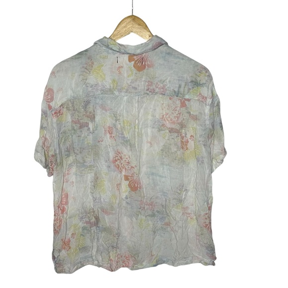 Free People We The Free Good Vibes Button Front Short Sleeve Shirt s - Picture 5 of 13